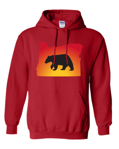Pullover Hooded Sweatshirt Oregon Red Black Bear Vibrant Design High Quality Tight Knit Ring Spun Low Maintenance Cotton Printed With The Newest Available Color Transfer Technology