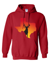 Load image into Gallery viewer, Pullover Hooded Sweatshirt Texas Red Whitetail Deer Vibrant Design High Quality Tight Knit Ring Spun Low Maintenance Cotton Printed With The Newest Available Color Transfer Technology