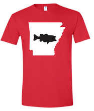 Load image into Gallery viewer, Short Sleeve T-Shirt Arkansas Red Large Mouth Bass Vibrant Design High Quality Tight Knit Ring Spun Low Maintenance Cotton Printed With The Newest Available Color Transfer Technology