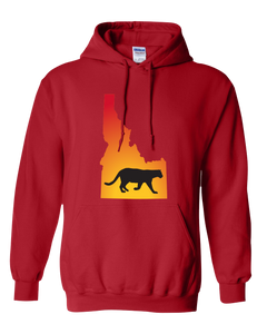 Pullover Hooded Sweatshirt Idaho Red Mountain Lion Vibrant Design High Quality Tight Knit Ring Spun Low Maintenance Cotton Printed With The Newest Available Color Transfer Technology