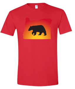 Short Sleeve T-Shirt Oregon Red Black Bear Vibrant Design High Quality Tight Knit Ring Spun Low Maintenance Cotton Printed With The Newest Available Color Transfer Technology