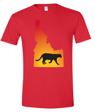 Load image into Gallery viewer, Short Sleeve T-Shirt Idaho Red Mountain Lion Vibrant Design High Quality Tight Knit Ring Spun Low Maintenance Cotton Printed With The Newest Available Color Transfer Technology