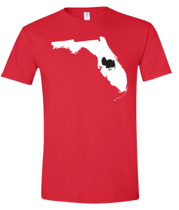 Short Sleeve T-Shirt Florida Red Turkey Vibrant Design High Quality Tight Knit Ring Spun Low Maintenance Cotton Printed With The Newest Available Color Transfer Technology