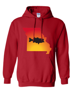Pullover Hooded Sweatshirt Missouri Red Large Mouth Bass Vibrant Design High Quality Tight Knit Ring Spun Low Maintenance Cotton Printed With The Newest Available Color Transfer Technology
