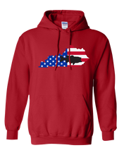 Load image into Gallery viewer, Pullover Hooded Sweatshirt Kentucky Red Large Mouth Bass Vibrant Design High Quality Tight Knit Ring Spun Low Maintenance Cotton Printed With The Newest Available Color Transfer Technology