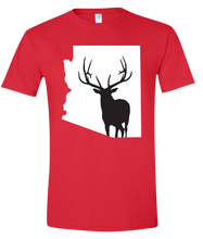Load image into Gallery viewer, Short Sleeve T-Shirt Arizona Red Elk Vibrant Design High Quality Tight Knit Ring Spun Low Maintenance Cotton Printed With The Newest Available Color Transfer Technology