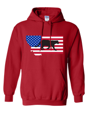 Load image into Gallery viewer, Pullover Hooded Sweatshirt Montana Red Mountain Lion Vibrant Design High Quality Tight Knit Ring Spun Low Maintenance Cotton Printed With The Newest Available Color Transfer Technology