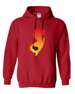 Pullover Hooded Sweatshirt New Jersey Red Turkey Vibrant Design High Quality Tight Knit Ring Spun Low Maintenance Cotton Printed With The Newest Available Color Transfer Technology