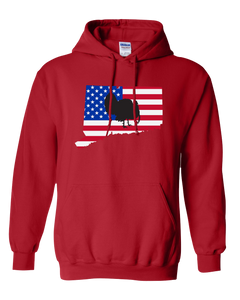 Pullover Hooded Sweatshirt Connecticut Red Turkey Vibrant Design High Quality Tight Knit Ring Spun Low Maintenance Cotton Printed With The Newest Available Color Transfer Technology