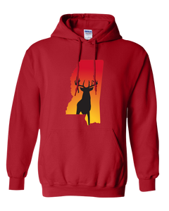 Pullover Hooded Sweatshirt Mississippi Red Whitetail Deer Vibrant Design High Quality Tight Knit Ring Spun Low Maintenance Cotton Printed With The Newest Available Color Transfer Technology