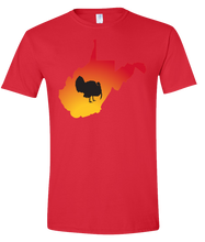 Load image into Gallery viewer, Short Sleeve T-Shirt West Virginia Red Turkey Vibrant Design High Quality Tight Knit Ring Spun Low Maintenance Cotton Printed With The Newest Available Color Transfer Technology