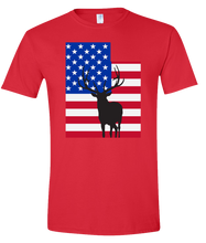 Load image into Gallery viewer, Short Sleeve T-Shirt Utah Red Elk Vibrant Design High Quality Tight Knit Ring Spun Low Maintenance Cotton Printed With The Newest Available Color Transfer Technology