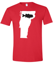 Load image into Gallery viewer, Short Sleeve T-Shirt Vermont Red Large Mouth Bass Vibrant Design High Quality Tight Knit Ring Spun Low Maintenance Cotton Printed With The Newest Available Color Transfer Technology