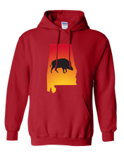 Load image into Gallery viewer, Pullover Hooded Sweatshirt Alabama Red Wild Hog Vibrant Design High Quality Tight Knit Ring Spun Low Maintenance Cotton Printed With The Newest Available Color Transfer Technology