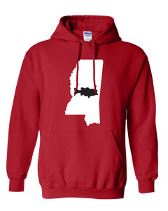 Pullover Hooded Sweatshirt Mississippi Red Large Mouth Bass Vibrant Design High Quality Tight Knit Ring Spun Low Maintenance Cotton Printed With The Newest Available Color Transfer Technology