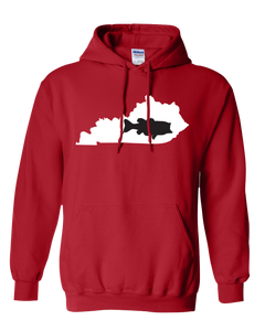 Pullover Hooded Sweatshirt Kentucky Red Large Mouth Bass Vibrant Design High Quality Tight Knit Ring Spun Low Maintenance Cotton Printed With The Newest Available Color Transfer Technology