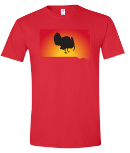 Short Sleeve T-Shirt South Dakota Red Turkey Vibrant Design High Quality Tight Knit Ring Spun Low Maintenance Cotton Printed With The Newest Available Color Transfer Technology