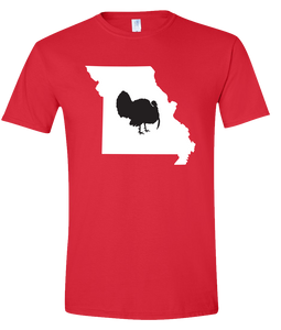 Short Sleeve T-Shirt Missouri Red Turkey Vibrant Design High Quality Tight Knit Ring Spun Low Maintenance Cotton Printed With The Newest Available Color Transfer Technology