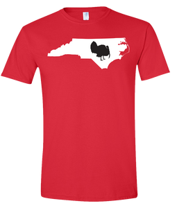Short Sleeve T-Shirt North Carolina Red Turkey Vibrant Design High Quality Tight Knit Ring Spun Low Maintenance Cotton Printed With The Newest Available Color Transfer Technology