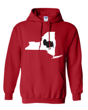 Load image into Gallery viewer, Pullover Hooded Sweatshirt New York Red Turkey Vibrant Design High Quality Tight Knit Ring Spun Low Maintenance Cotton Printed With The Newest Available Color Transfer Technology