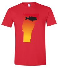 Load image into Gallery viewer, Short Sleeve T-Shirt Vermont Red Large Mouth Bass Vibrant Design High Quality Tight Knit Ring Spun Low Maintenance Cotton Printed With The Newest Available Color Transfer Technology
