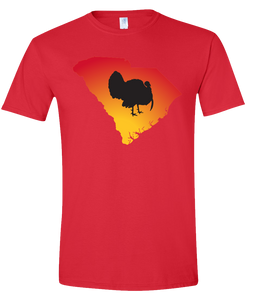 Short Sleeve T-Shirt South Carolina Red Turkey Vibrant Design High Quality Tight Knit Ring Spun Low Maintenance Cotton Printed With The Newest Available Color Transfer Technology