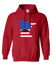 Load image into Gallery viewer, Pullover Hooded Sweatshirt Minnesota Red Large Mouth Bass Vibrant Design High Quality Tight Knit Ring Spun Low Maintenance Cotton Printed With The Newest Available Color Transfer Technology