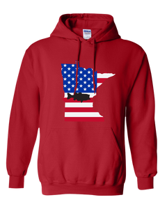 Pullover Hooded Sweatshirt Minnesota Red Large Mouth Bass Vibrant Design High Quality Tight Knit Ring Spun Low Maintenance Cotton Printed With The Newest Available Color Transfer Technology