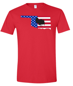 Short Sleeve T-Shirt Oklahoma Red Turkey Vibrant Design High Quality Tight Knit Ring Spun Low Maintenance Cotton Printed With The Newest Available Color Transfer Technology
