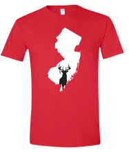 Load image into Gallery viewer, Short Sleeve T-Shirt New Jersey Red Whitetail Deer Vibrant Design High Quality Tight Knit Ring Spun Low Maintenance Cotton Printed With The Newest Available Color Transfer Technology
