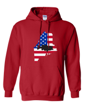 Load image into Gallery viewer, Pullover Hooded Sweatshirt Maine Red Large Mouth Bass Vibrant Design High Quality Tight Knit Ring Spun Low Maintenance Cotton Printed With The Newest Available Color Transfer Technology