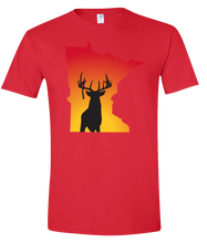 Load image into Gallery viewer, Short Sleeve T-Shirt Minnesota Red Whitetail Deer Vibrant Design High Quality Tight Knit Ring Spun Low Maintenance Cotton Printed With The Newest Available Color Transfer Technology