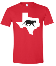 Load image into Gallery viewer, Short Sleeve T-Shirt Texas Red Mountain Lion Vibrant Design High Quality Tight Knit Ring Spun Low Maintenance Cotton Printed With The Newest Available Color Transfer Technology
