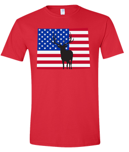 Short Sleeve T-Shirt Wyoming Red Elk Vibrant Design High Quality Tight Knit Ring Spun Low Maintenance Cotton Printed With The Newest Available Color Transfer Technology