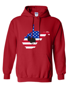 Pullover Hooded Sweatshirt West Virginia Red Turkey Vibrant Design High Quality Tight Knit Ring Spun Low Maintenance Cotton Printed With The Newest Available Color Transfer Technology