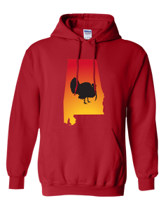 Pullover Hooded Sweatshirt Alabama Red Turkey Vibrant Design High Quality Tight Knit Ring Spun Low Maintenance Cotton Printed With The Newest Available Color Transfer Technology
