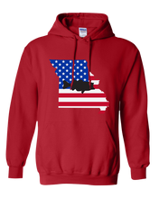 Load image into Gallery viewer, Pullover Hooded Sweatshirt Missouri Red Large Mouth Bass Vibrant Design High Quality Tight Knit Ring Spun Low Maintenance Cotton Printed With The Newest Available Color Transfer Technology