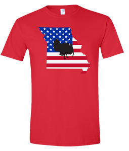 Short Sleeve T-Shirt Missouri Red Turkey Vibrant Design High Quality Tight Knit Ring Spun Low Maintenance Cotton Printed With The Newest Available Color Transfer Technology