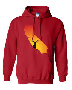 Pullover Hooded Sweatshirt California Red Mule Deer Vibrant Design High Quality Tight Knit Ring Spun Low Maintenance Cotton Printed With The Newest Available Color Transfer Technology