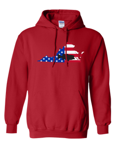 Pullover Hooded Sweatshirt Virginia Red Large Mouth Bass Vibrant Design High Quality Tight Knit Ring Spun Low Maintenance Cotton Printed With The Newest Available Color Transfer Technology