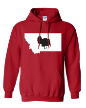 Load image into Gallery viewer, Pullover Hooded Sweatshirt Montana Red Turkey Vibrant Design High Quality Tight Knit Ring Spun Low Maintenance Cotton Printed With The Newest Available Color Transfer Technology