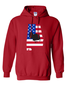 Pullover Hooded Sweatshirt Alabama Red Turkey Vibrant Design High Quality Tight Knit Ring Spun Low Maintenance Cotton Printed With The Newest Available Color Transfer Technology