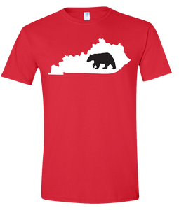 Short Sleeve T-Shirt Kentucky Red Black Bear Vibrant Design High Quality Tight Knit Ring Spun Low Maintenance Cotton Printed With The Newest Available Color Transfer Technology