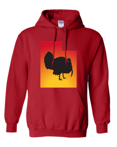 Pullover Hooded Sweatshirt Utah Red Turkey Vibrant Design High Quality Tight Knit Ring Spun Low Maintenance Cotton Printed With The Newest Available Color Transfer Technology