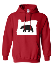 Load image into Gallery viewer, Pullover Hooded Sweatshirt Oregon Red Black Bear Vibrant Design High Quality Tight Knit Ring Spun Low Maintenance Cotton Printed With The Newest Available Color Transfer Technology