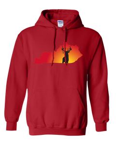 Pullover Hooded Sweatshirt Kentucky Red Whitetail Deer Vibrant Design High Quality Tight Knit Ring Spun Low Maintenance Cotton Printed With The Newest Available Color Transfer Technology
