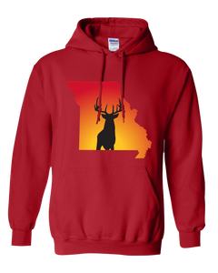 Pullover Hooded Sweatshirt Missouri Red Whitetail Deer Vibrant Design High Quality Tight Knit Ring Spun Low Maintenance Cotton Printed With The Newest Available Color Transfer Technology