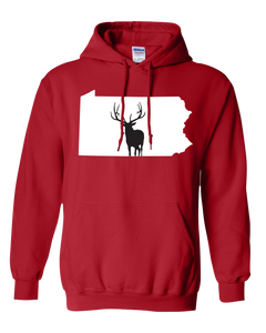 Pullover Hooded Sweatshirt Pennsylvania Red Elk Vibrant Design High Quality Tight Knit Ring Spun Low Maintenance Cotton Printed With The Newest Available Color Transfer Technology