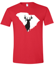Load image into Gallery viewer, Short Sleeve T-Shirt South Carolina Red Whitetail Deer Vibrant Design High Quality Tight Knit Ring Spun Low Maintenance Cotton Printed With The Newest Available Color Transfer Technology