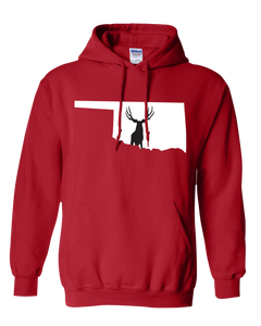 Pullover Hooded Sweatshirt Oklahoma Red Mule Deer Vibrant Design High Quality Tight Knit Ring Spun Low Maintenance Cotton Printed With The Newest Available Color Transfer Technology